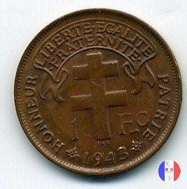 1 franco Camerun francese 1943 (Pretoria)