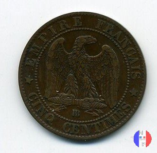 5 centesimi - testa laureata 1862 (Strasburgo)