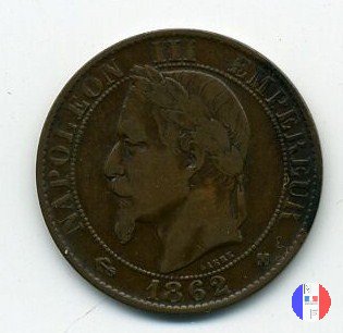 5 centesimi - testa laureata 1862 (Strasburgo)