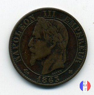 5 centesimi - testa laureata 1863 (Strasburgo)