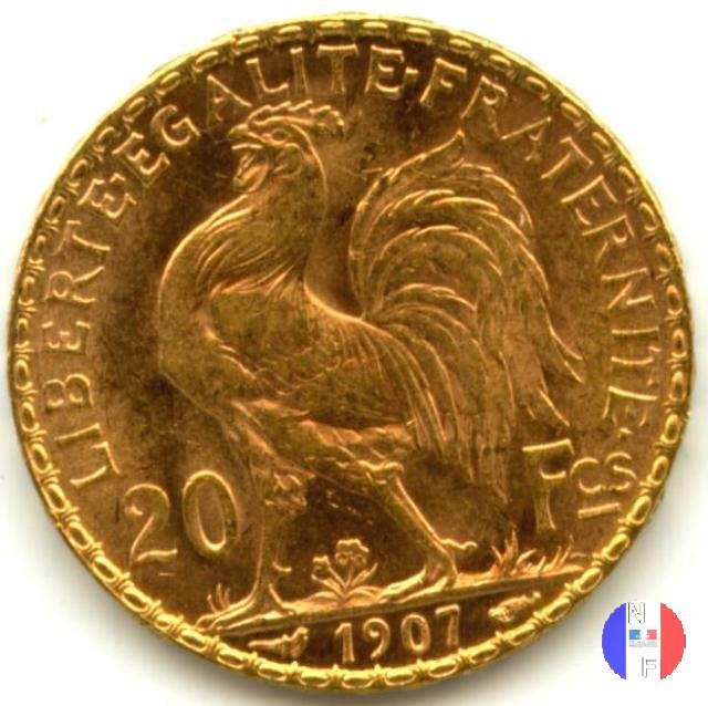 20 franchi gallo 1907 (Parigi)