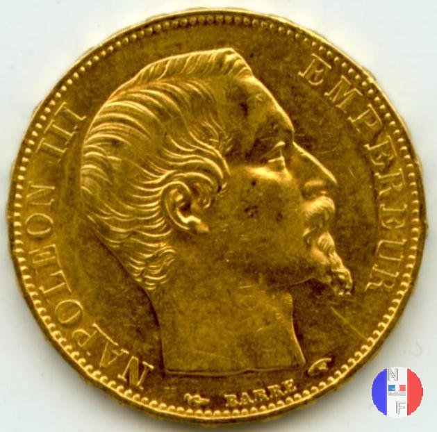 20 franchi - testa nuda 1855 (Parigi)