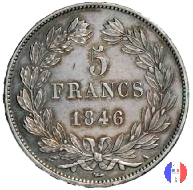 5 franchi - testa coronata 1846 (Parigi)