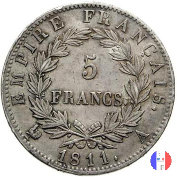 5 franchi - testa laureata, tipo Empire 1811 (Parigi)