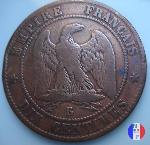 10 centesimi - testa nuda 1854 (Rouen)