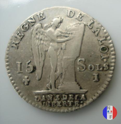 15 sols - tipo françois 1791 (Limoges)