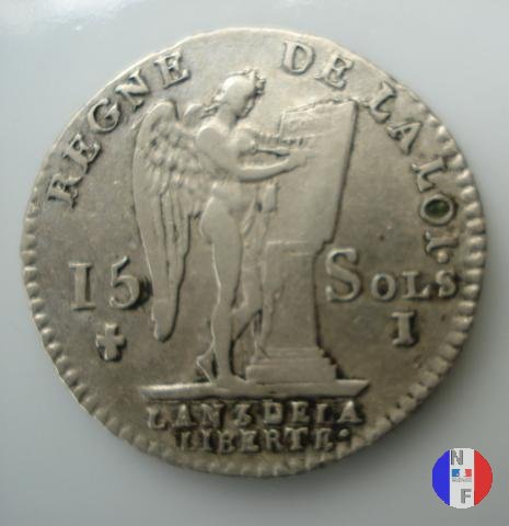 15 sols - tipo françois 1791 (Limoges)