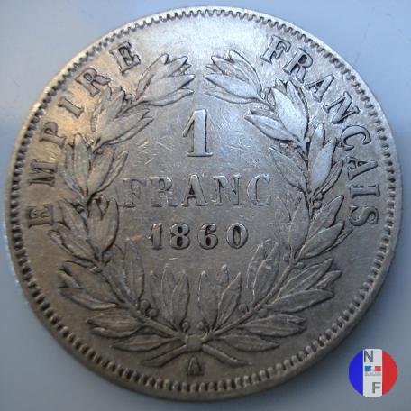 1 franco - testa nuda 1860 (Parigi)