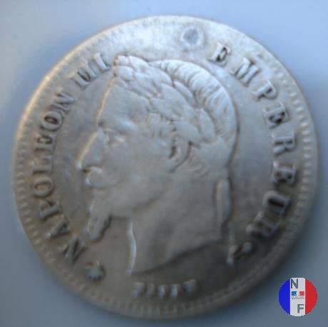 20 centesimi - testa laureata, piccolo modulo 1866 (Parigi)