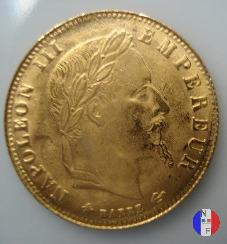 5 franchi oro - testa laureata 1867 (Parigi)