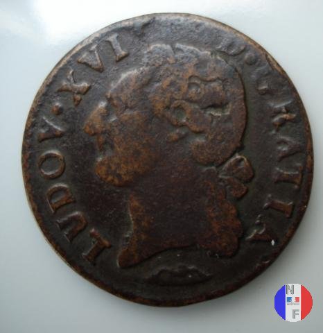 6 deniers (2 liard o 1/2 sol) 1782 (Aix-en-provence)