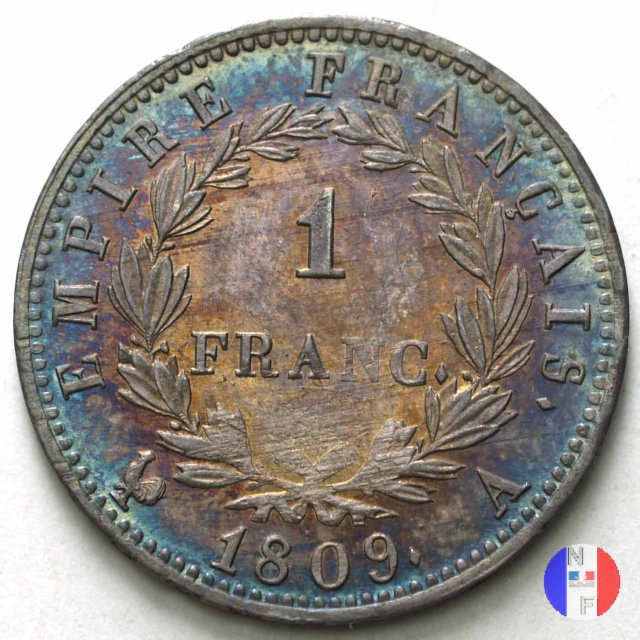 1 franco - testa laureata, tipo Empire 1809 (Parigi)