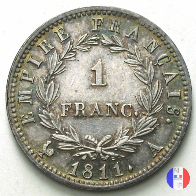 1 franco - testa laureata, tipo Empire 1811 (Parigi)