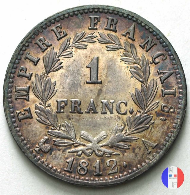 1 franco - testa laureata, tipo Empire 1812 (Parigi)