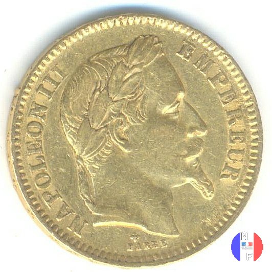 20 franchi - testa laureata 1863 (Strasburgo)