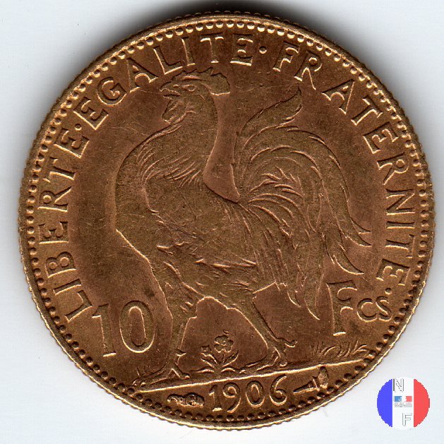 10 franchi gallo 1906 (Parigi)