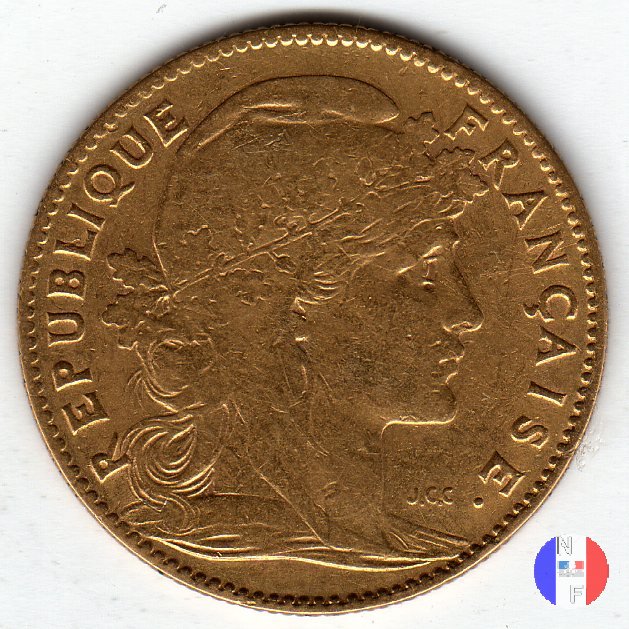 10 franchi gallo 1907 (Parigi)