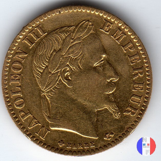 10 franchi - testa laureata 1866 (Strasburgo)