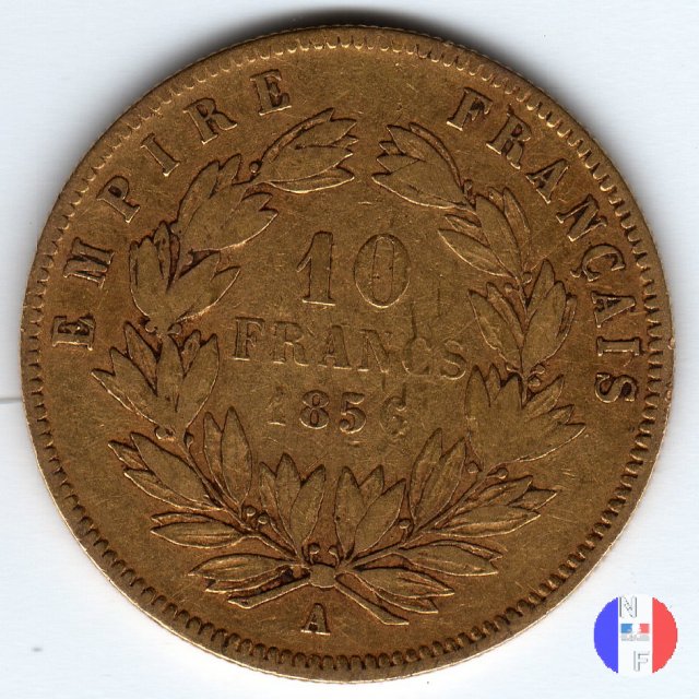 10 franchi - testa nuda, grande modulo 1856 (Parigi)