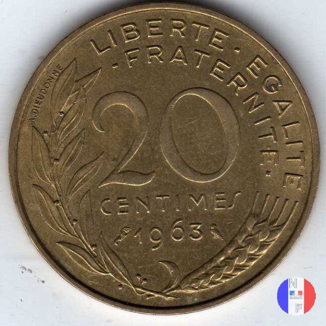 20 centesimi 1963 (Parigi)