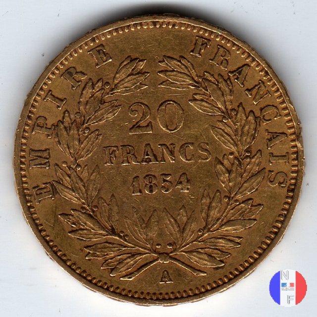 20 franchi - testa nuda 1854 (Parigi)