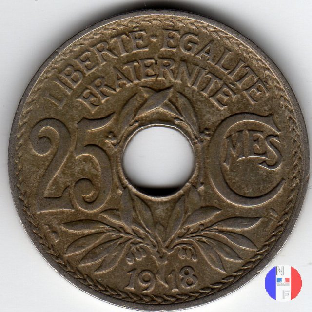 25 centesimi Lindauer - cupronickel 1918 (Parigi)