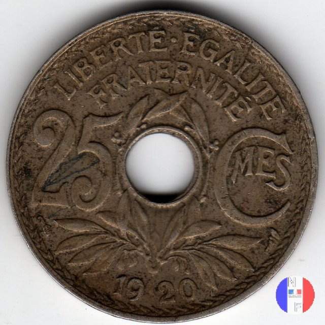 25 centesimi Lindauer - cupronickel 1920 (Parigi)