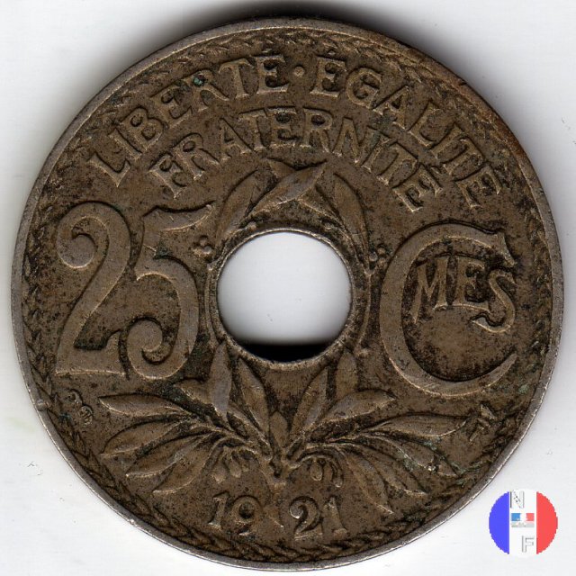 25 centesimi Lindauer - cupronickel 1921 (Parigi)