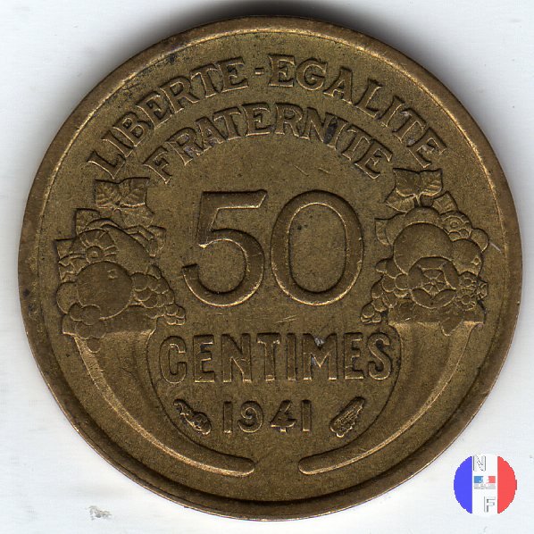 50 centesimi Morlon - bronzo-alluminio 1941 (Parigi)