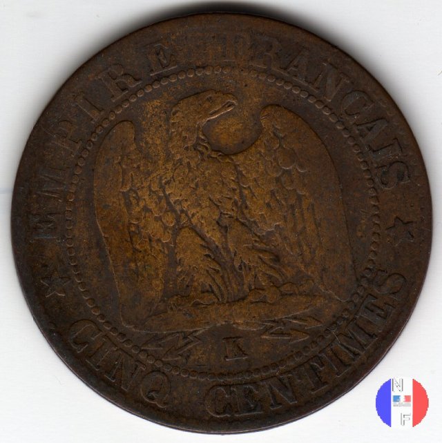 5 centesimi - testa laureata 1863 (Bordeaux)