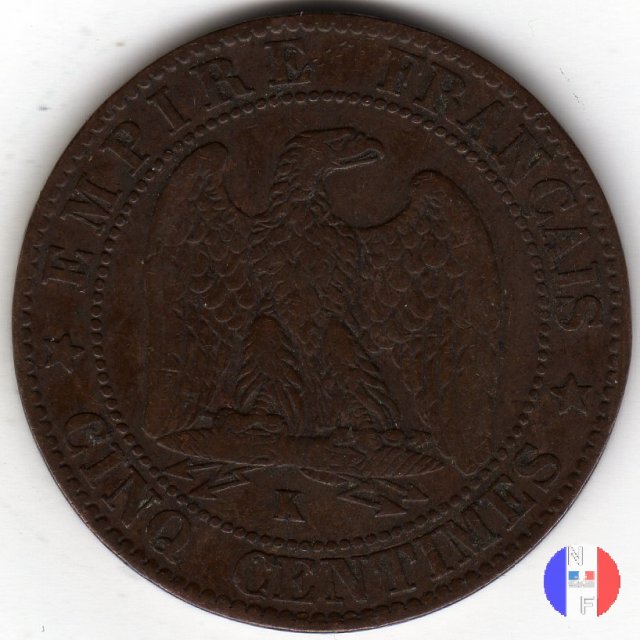 5 centesimi - testa nuda 1855 (Bordeaux)