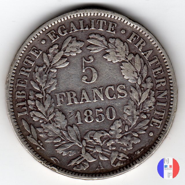 5 franchi Cerere 1850 (Parigi)