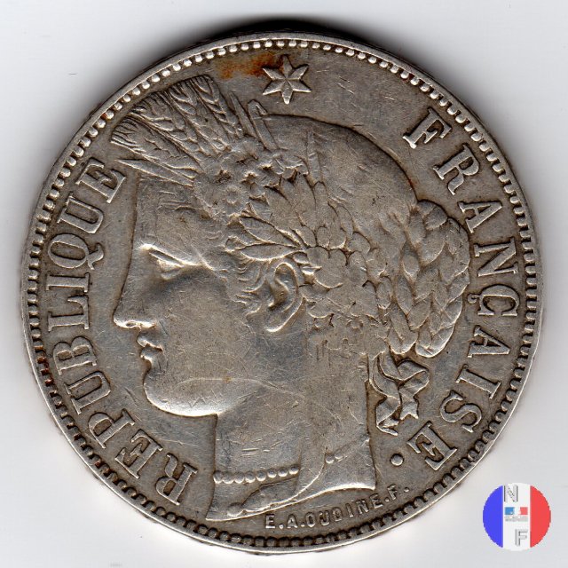 5 franchi Cerere - senza legenda 1871 (Bordeaux)