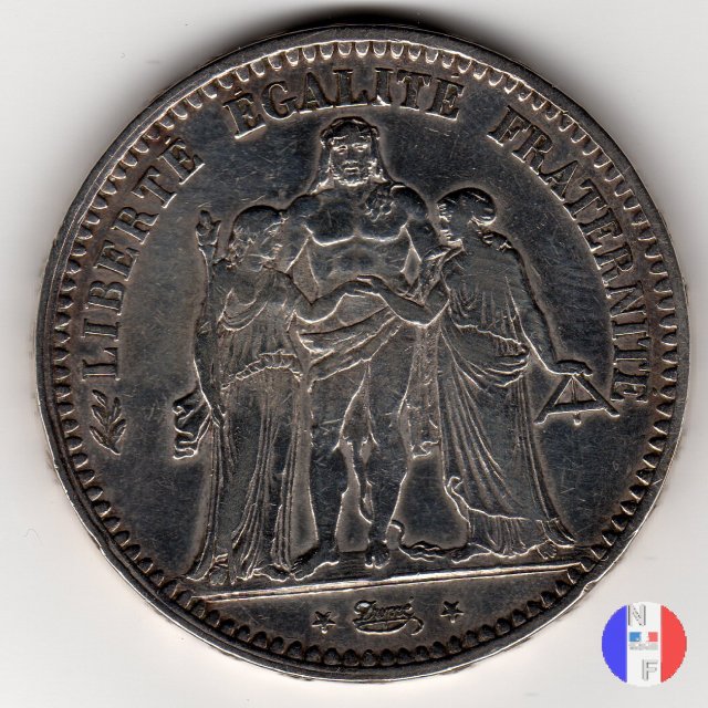 5 franchi Ercole 1848 (Parigi)