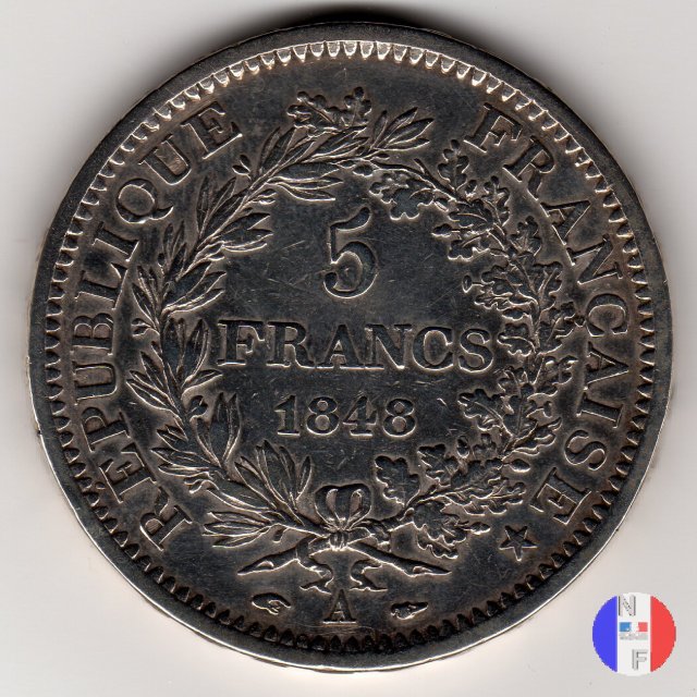 5 franchi Ercole 1848 (Parigi)