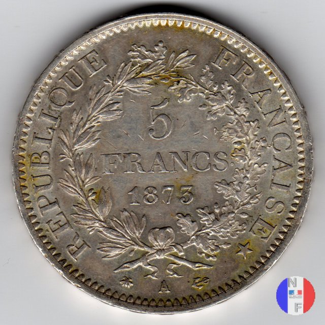 5 franchi Ercole 1873 (Parigi)