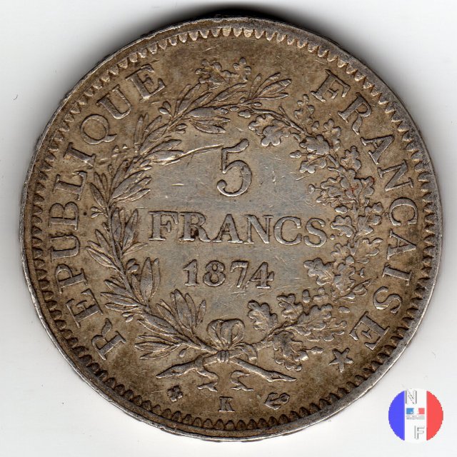 5 franchi Ercole 1874 (Bordeaux)