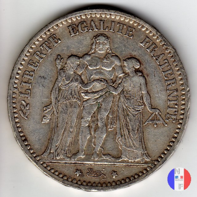 5 franchi Ercole 1875 (Parigi)