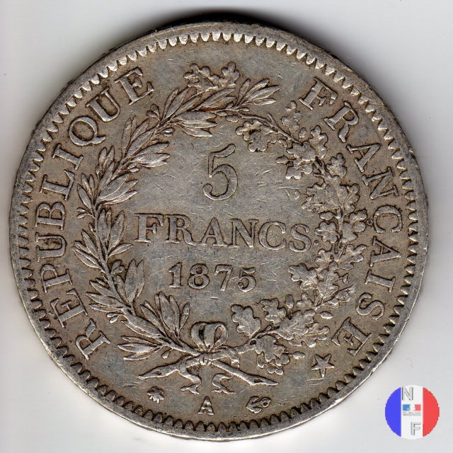 5 franchi Ercole 1875 (Parigi)