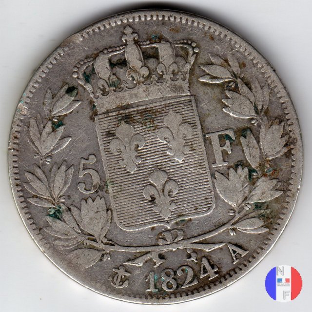 5 franchi 1824 (Parigi)