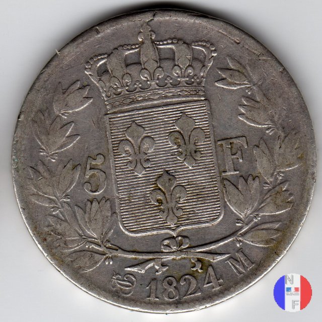 5 franchi 1824 (Tolosa)