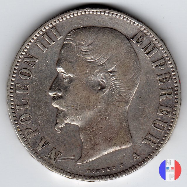 5 franchi - testa nuda 1856 (Parigi)