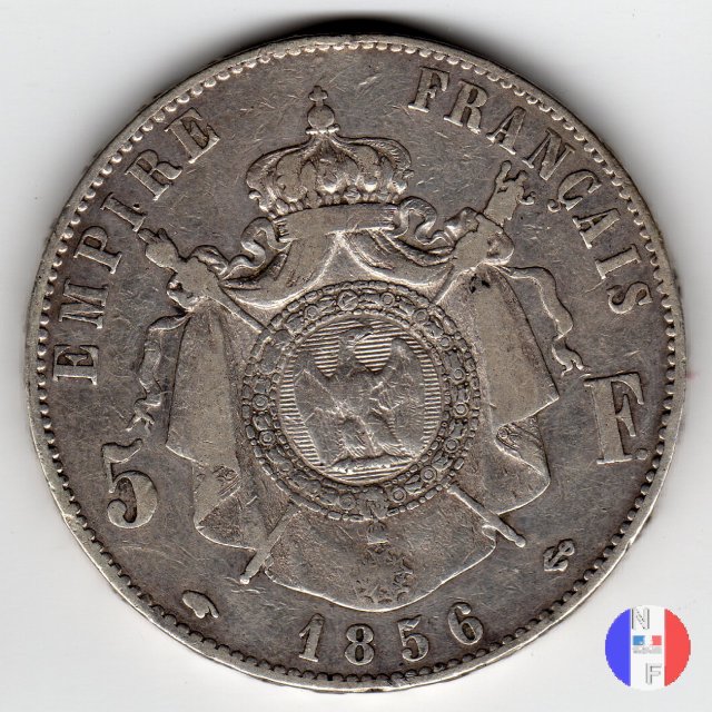 5 franchi - testa nuda 1856 (Parigi)