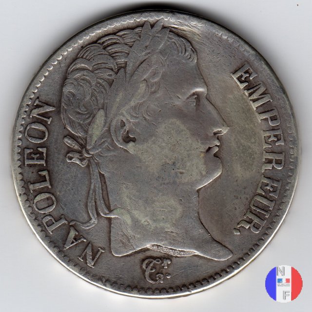 5 franchi - testa laureata, tipo Empire 1813 (Parigi)