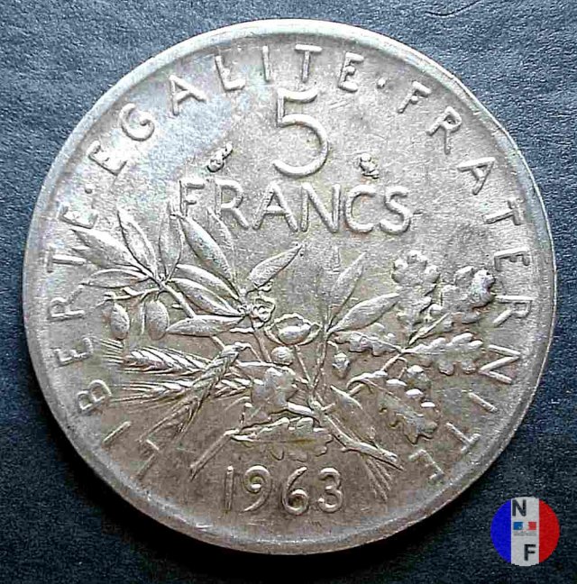 5 franchi seminatrice - argento 1963 (Parigi)
