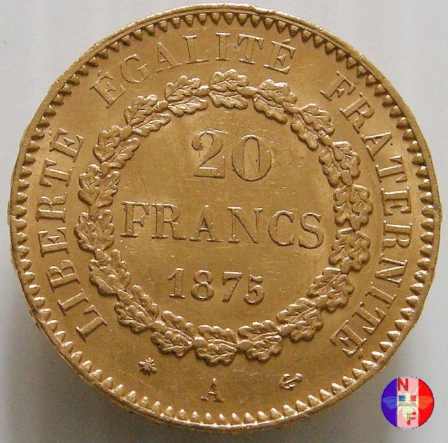 20 franchi Genio 1875 (Parigi)