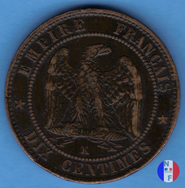 10 centesimi - testa laureata 1862 (Bordeaux)