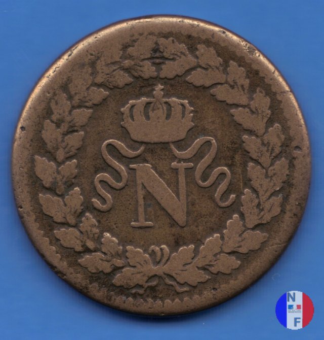 1 decimo - N coronata 1814 (Strasburgo)