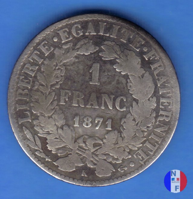 1 franco Cerere 1871 (Bordeaux)