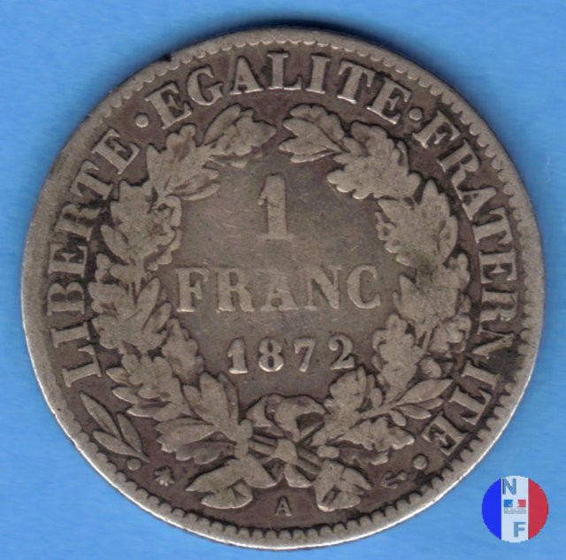 1 franco Cerere 1872 (Parigi)